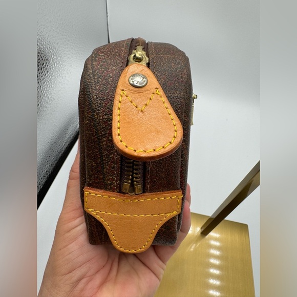 ETRO Milano Paisley Elegant Brown Leather Toiletry / Make Up Bag - Picture 4 of 15